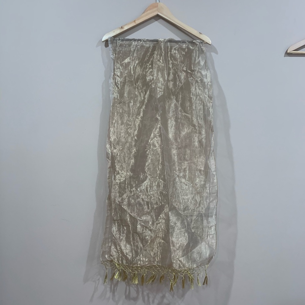 Golden Net Scarf Dupatta